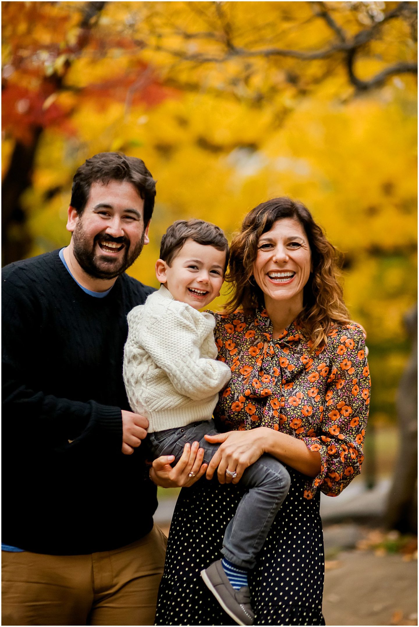 family photos in the Fall with Fairfield CT family photographer Helena Woods