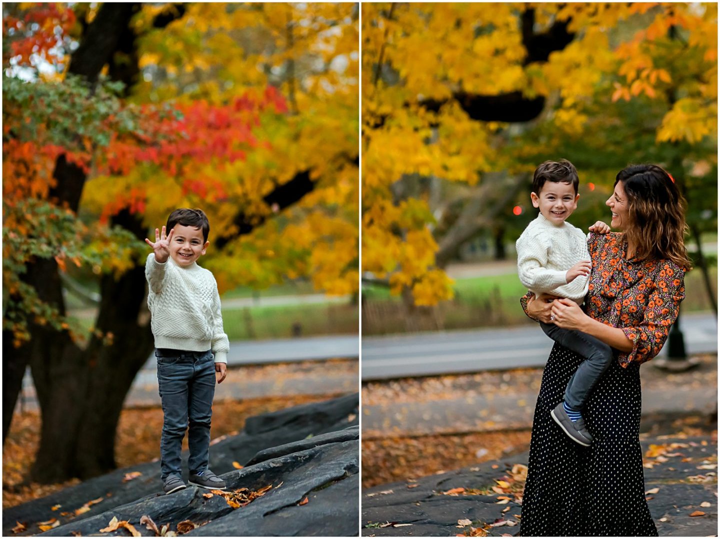 fall leaves in the park with Fairfield CT family photographer Helena Woods