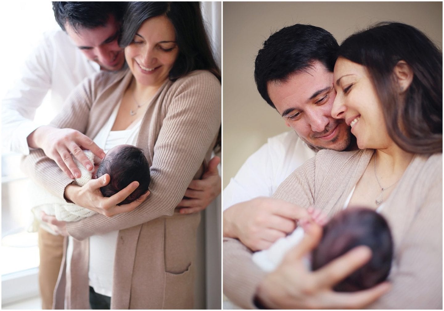 new parents holding newborn baby photographed by Fairfield Connecticut lifestyle photographer