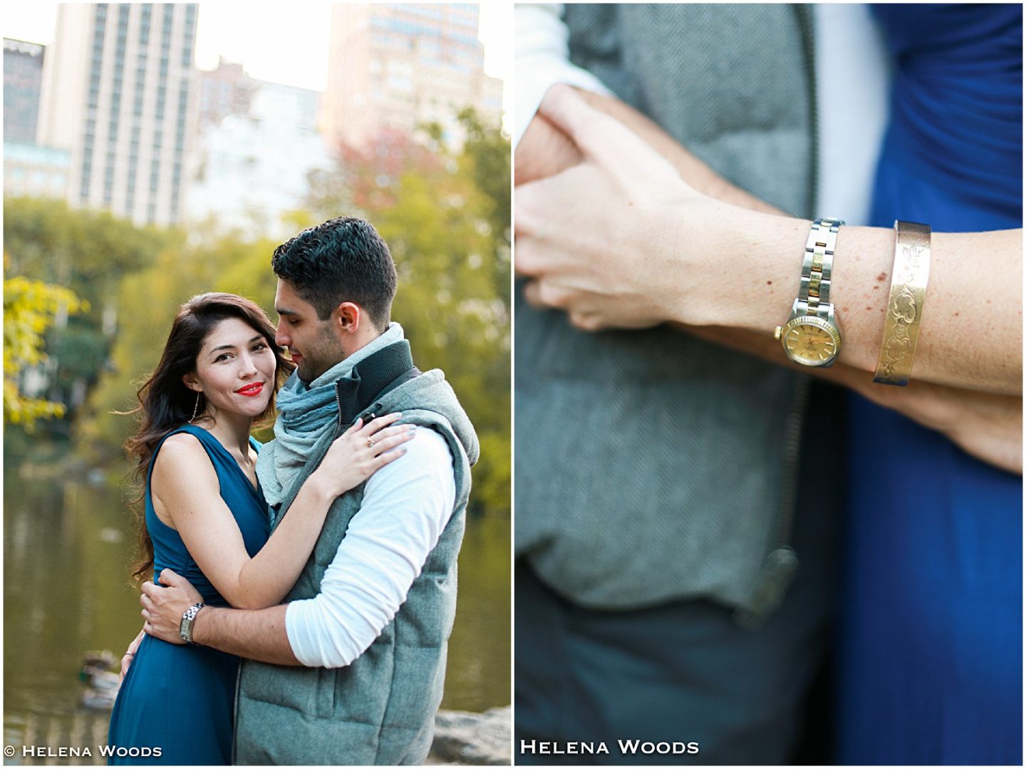 Couples Engagement Photo Session in Central Park Grand Army Plaza by NYC photographer Helena Woods
