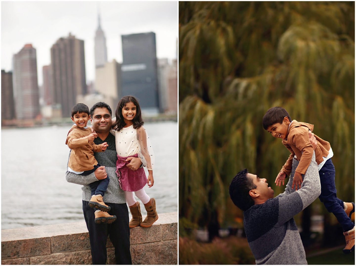 family photos at Gantry Plaza State Park Long Island NYC