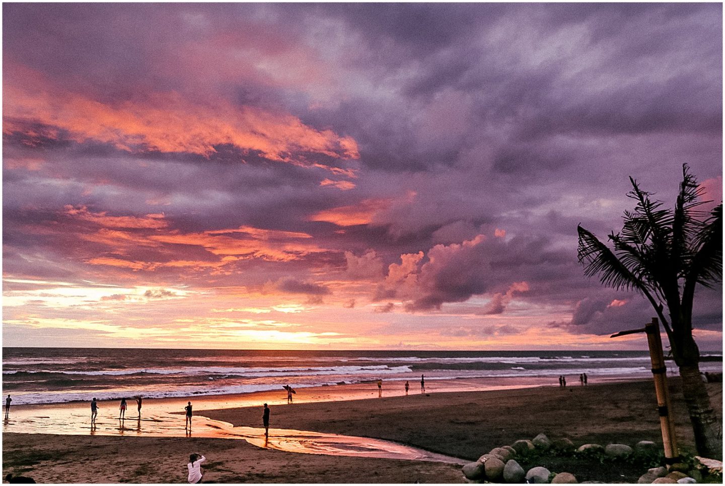 colorful sunset on the Lawn at Echo Beach in Canggu Bali