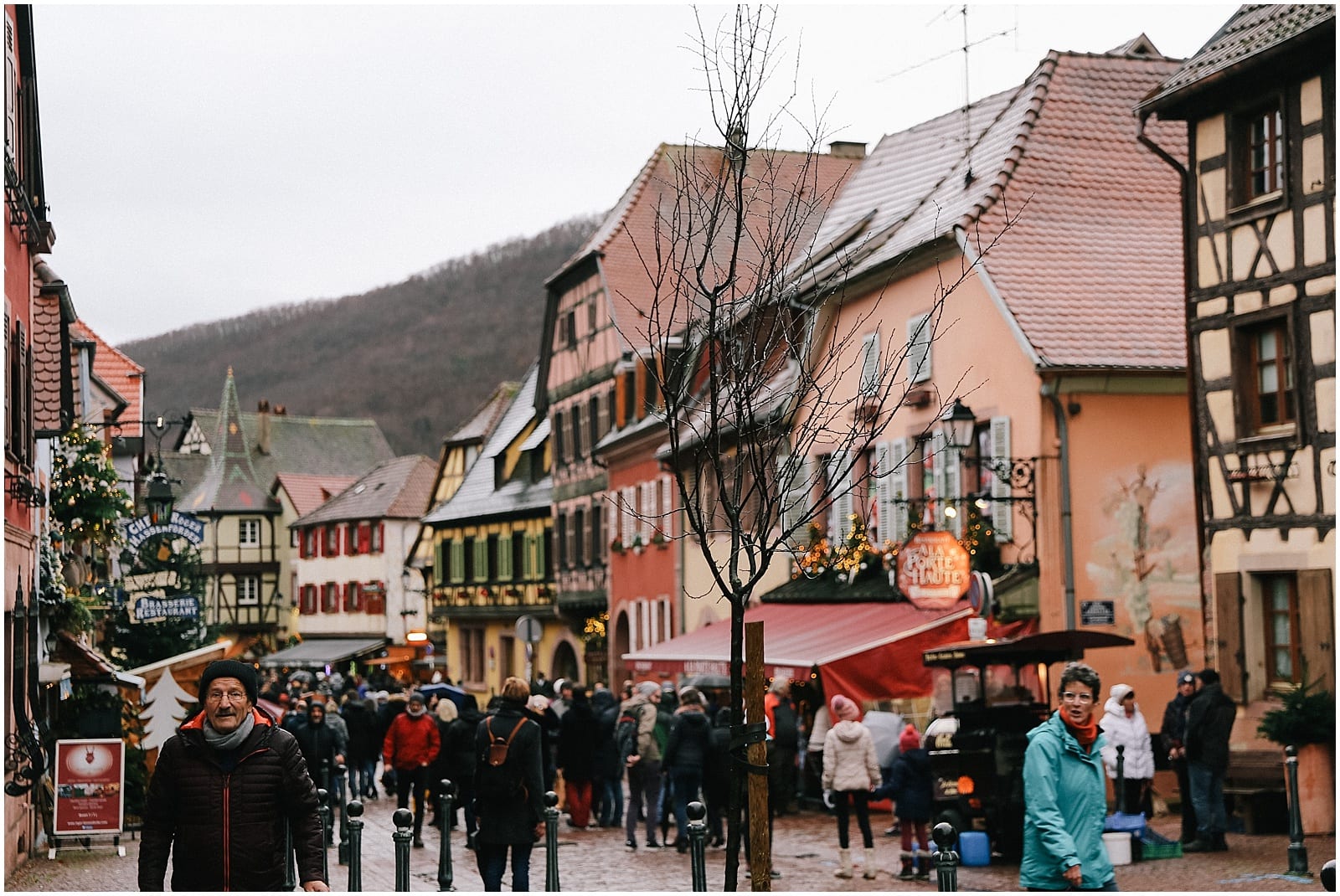 Christmas in Alsace France, French countryside villages of Ribeauville Riquewehr Kaysersberg