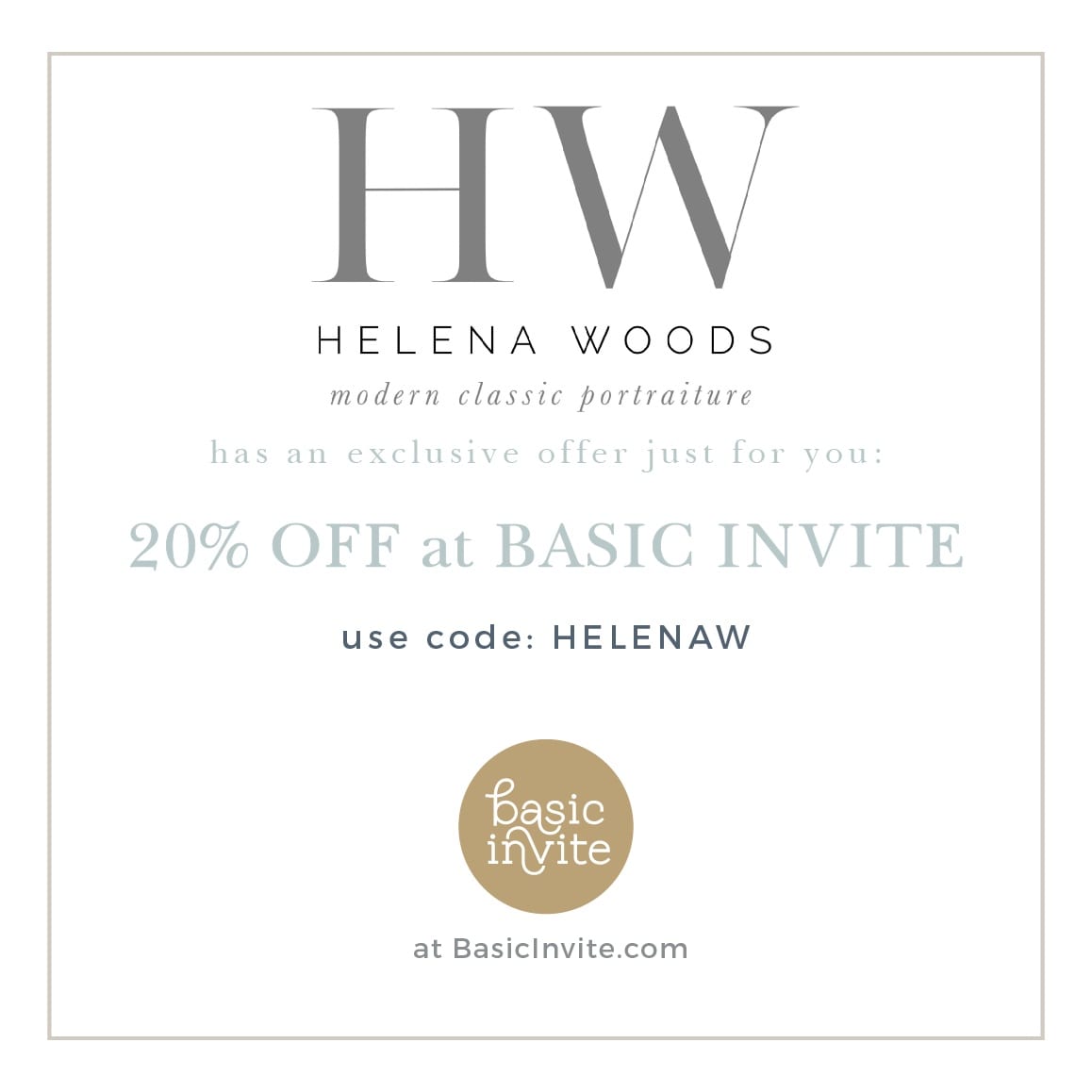 Helena Woods favorite classic birth announcements, family cards and rustic save-the-dates with Basic Invite
