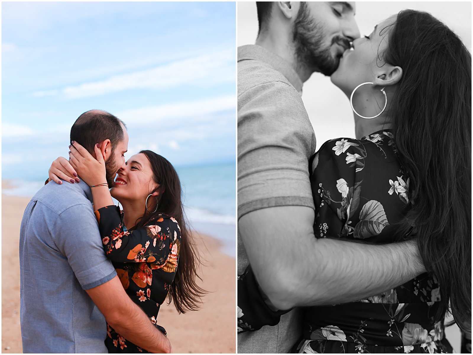 couple kissing in love at portugal algarve beach