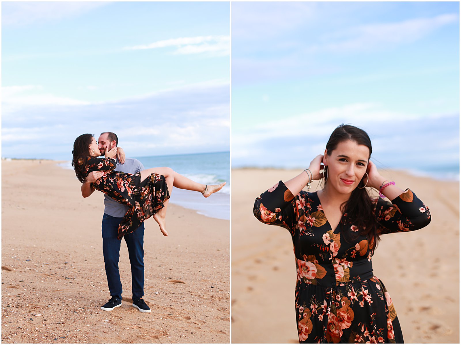 portgal family photographer with couple on beach in algarve