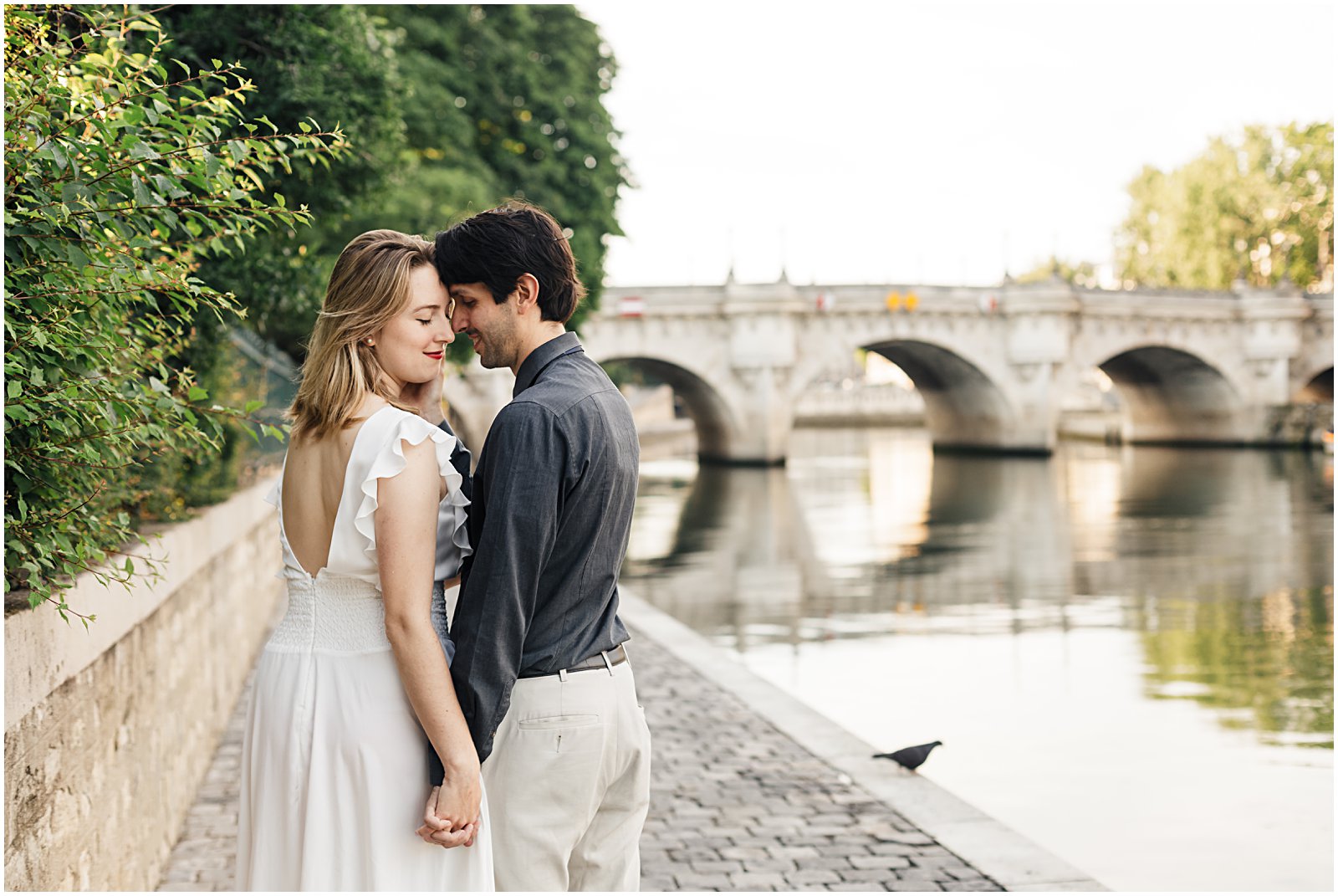 Pont Neuf Sunrise Romantic Couples Session in Paris France