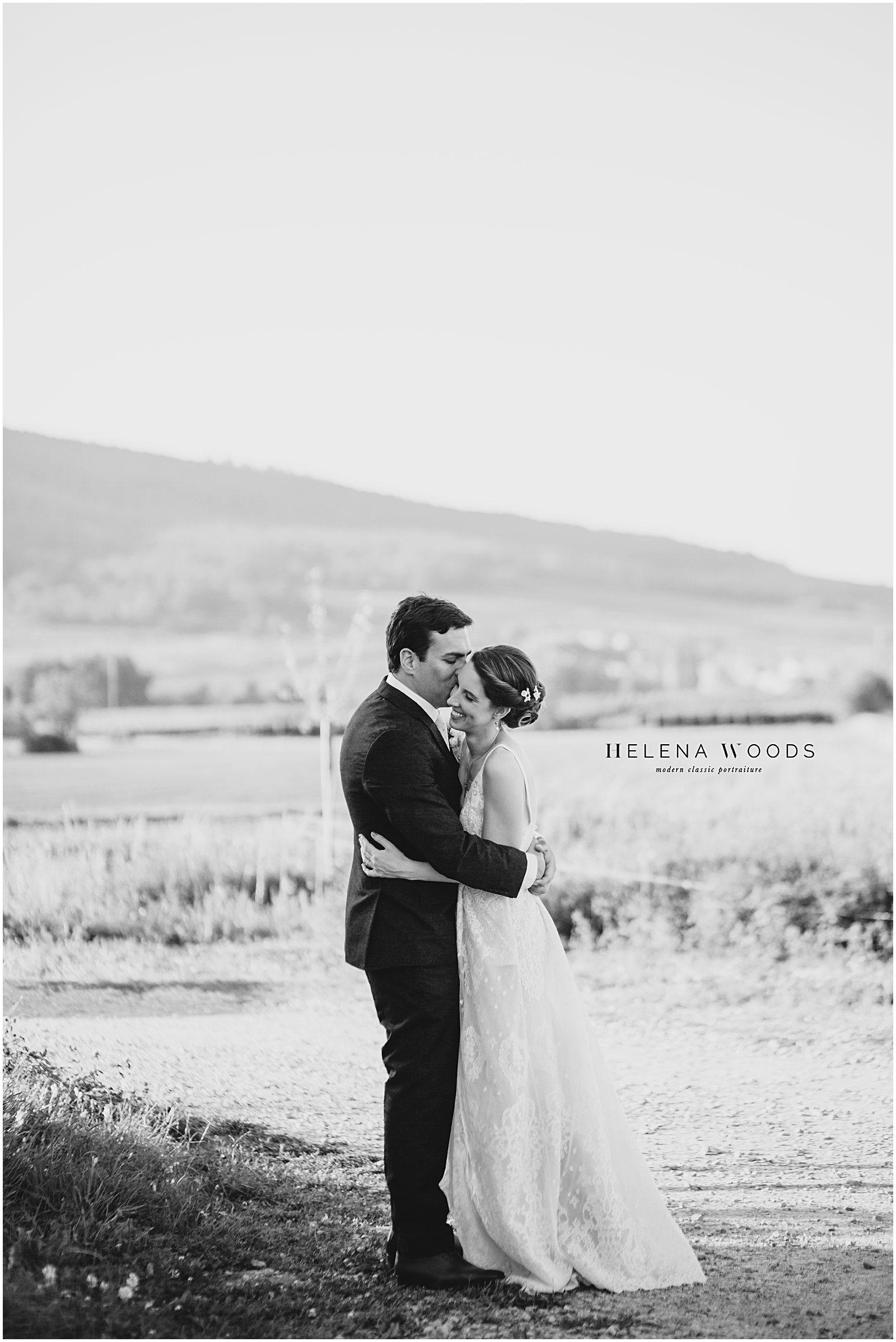bridal portraits at Achilles Domaine vineyards photographed by wedding photographer Helena Woods
