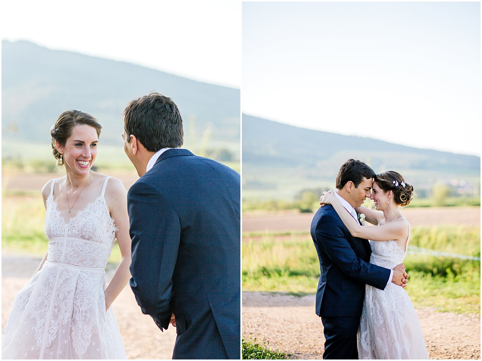 bride and groom at Achilles Domaine vineyards photographed by wedding photographer Helena Woods