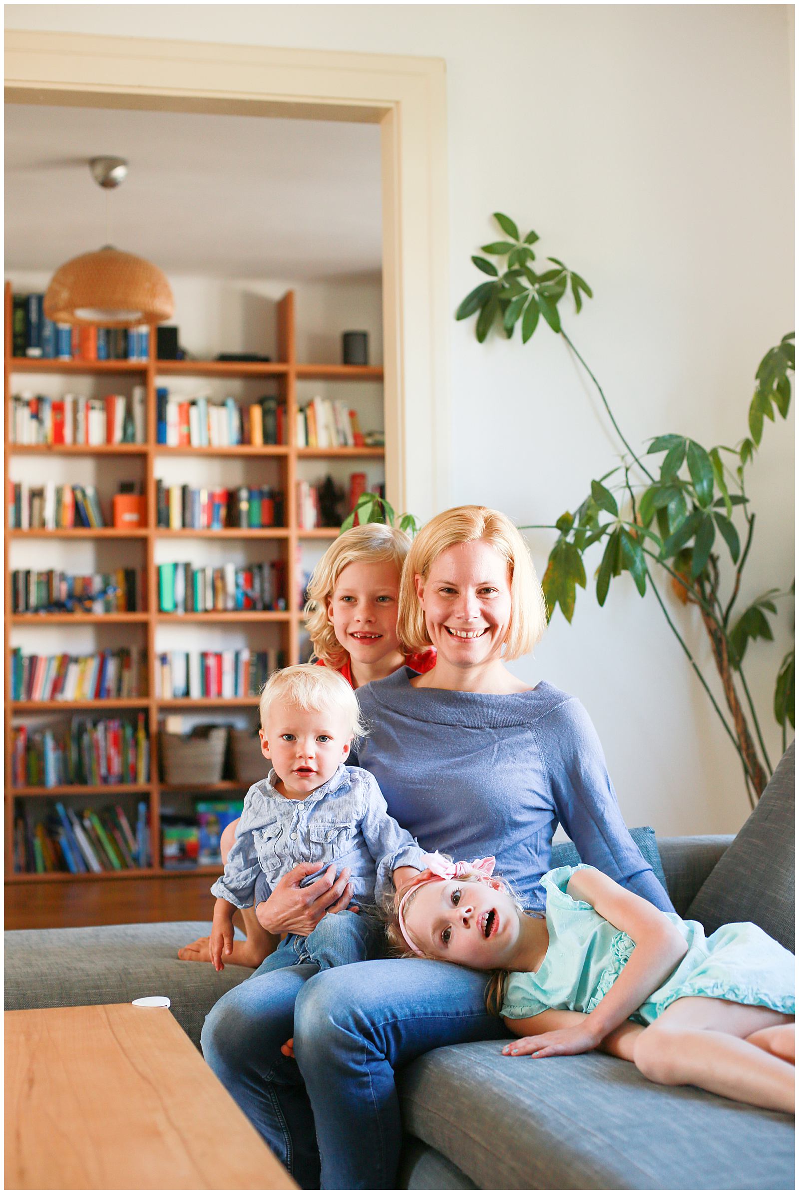 lifestyle family photos at home in living room in France