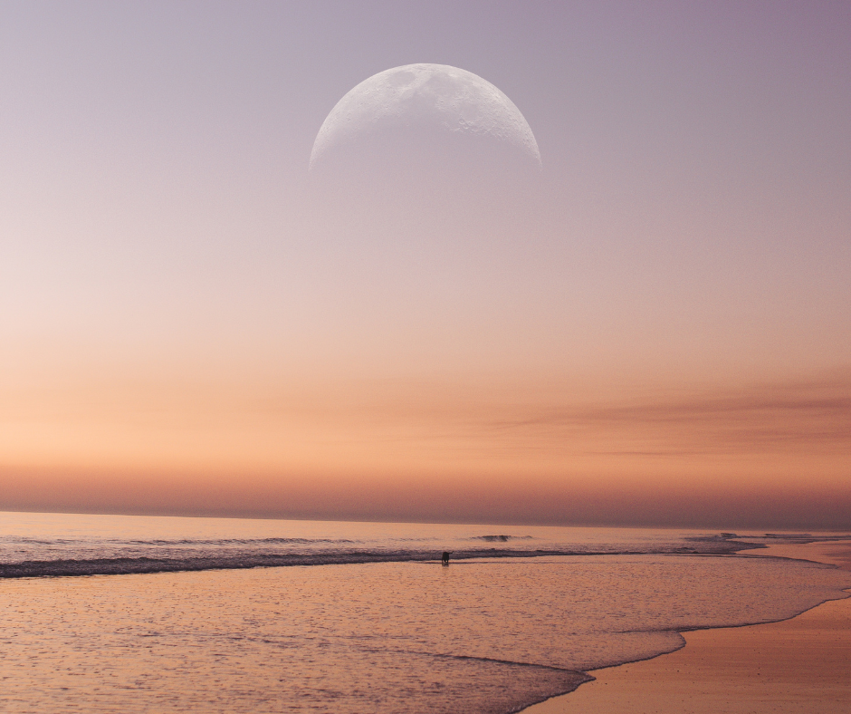 astrocartography moon photograph on beach