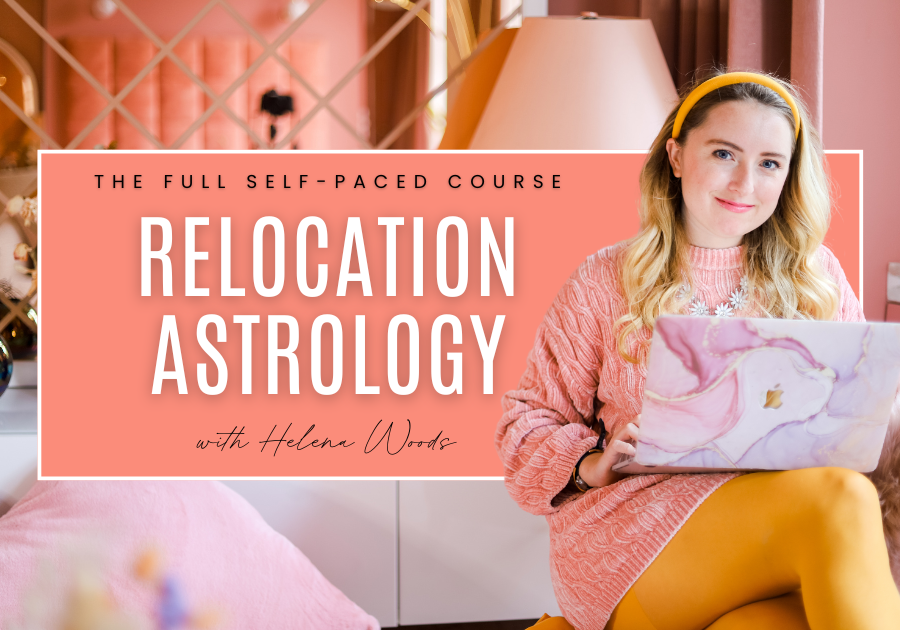 girl on laptop looking at relocation astrology course